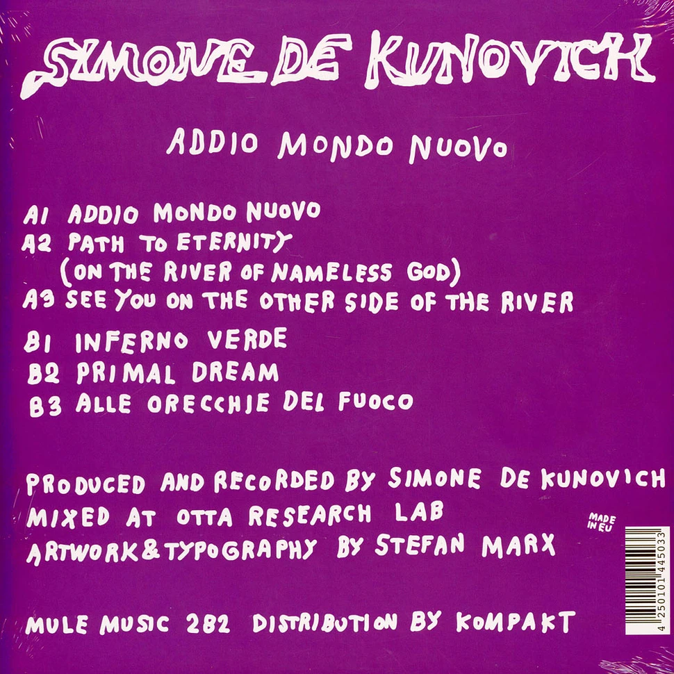 Simone De Kunovich - Addio Mondo Nuovo