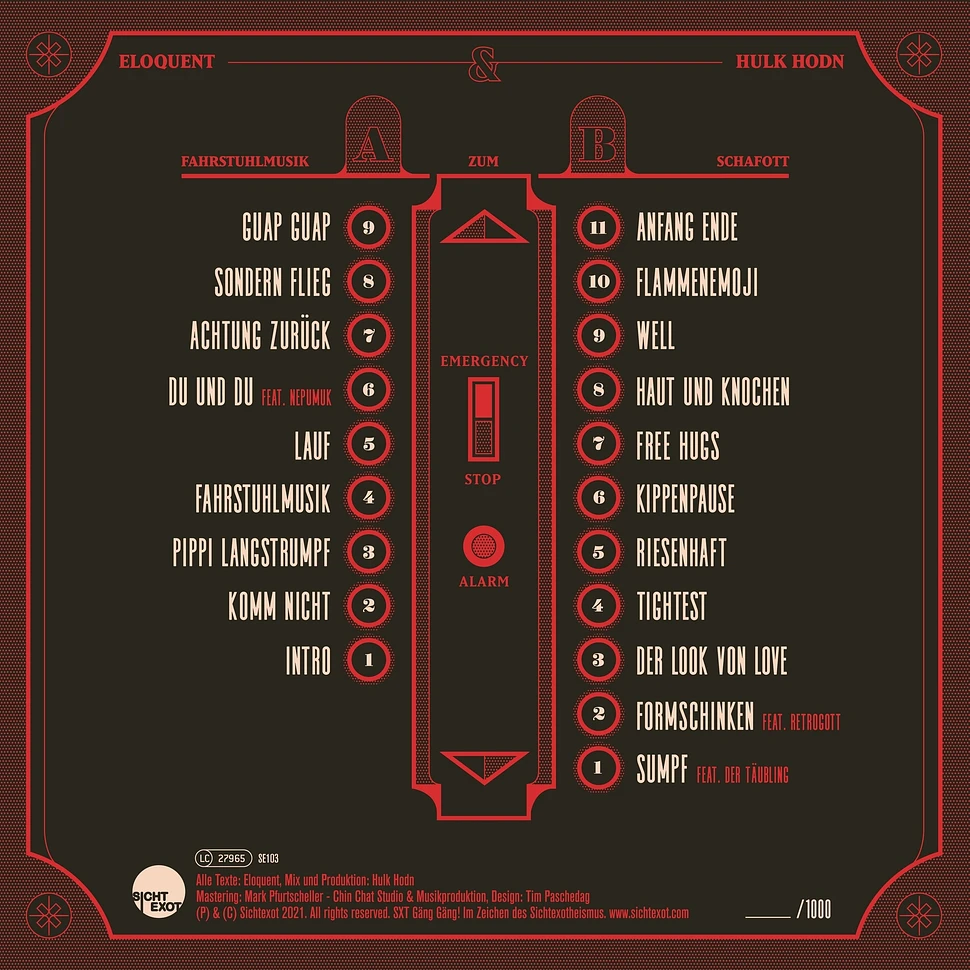 Eloquent & Hulk Hodn - Fahrstuhlmusik Zum Schafott / Ciao EP