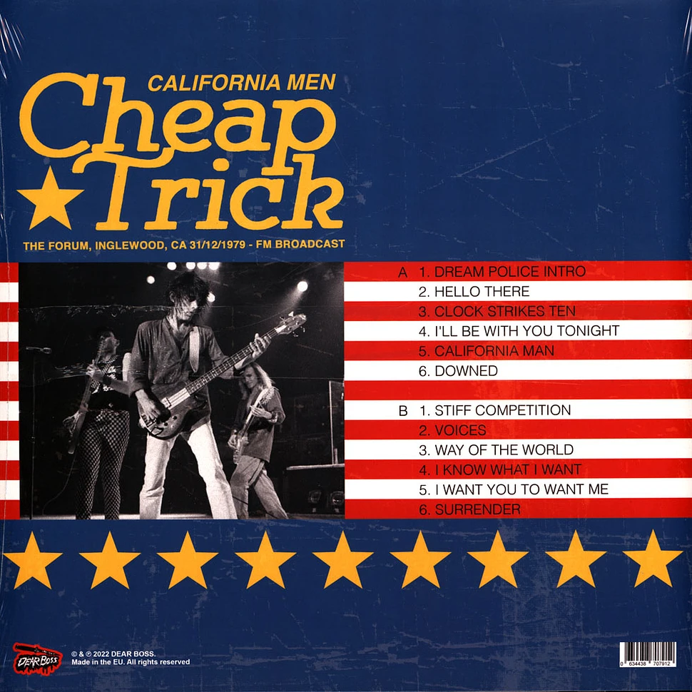 Cheap Trick - California Men - The Forum Inglewood 1979 Red Vinyl Edtion