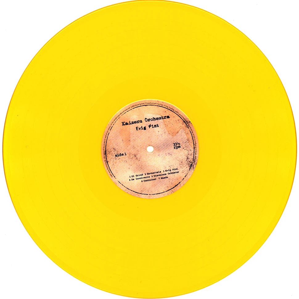 Kaizers Orchestra - Evig Pint Remastered Yellow Vinyl Edition