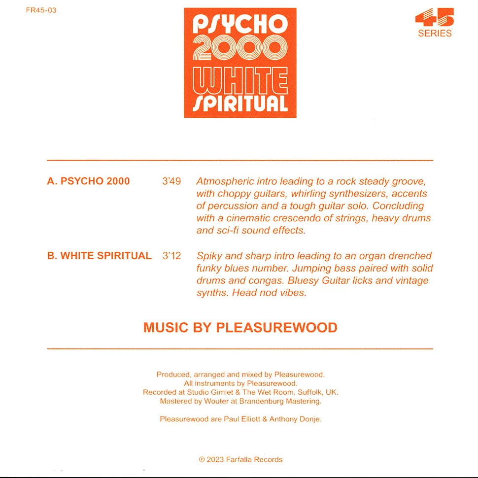 Pleasurewood - Psycho 2000 / White Spiritual Black Vinyl Edition