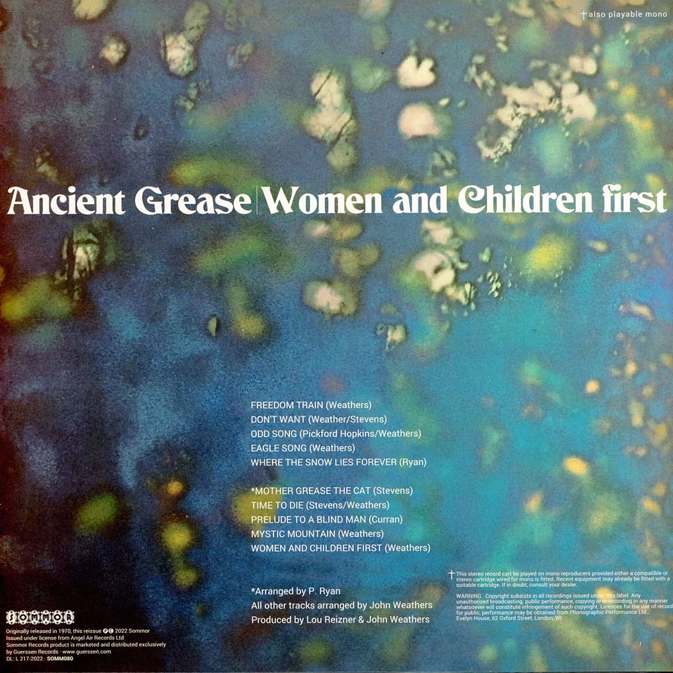 Ancient Grease - Women And Children First Black Vinyl Edition