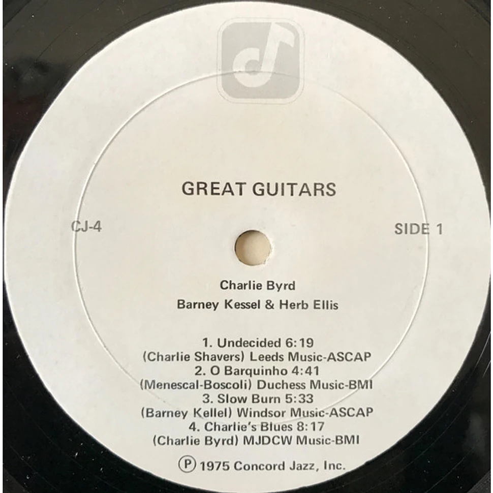 The Great Guitars Charlie Byrd Barney Kessel Herb Ellis Great