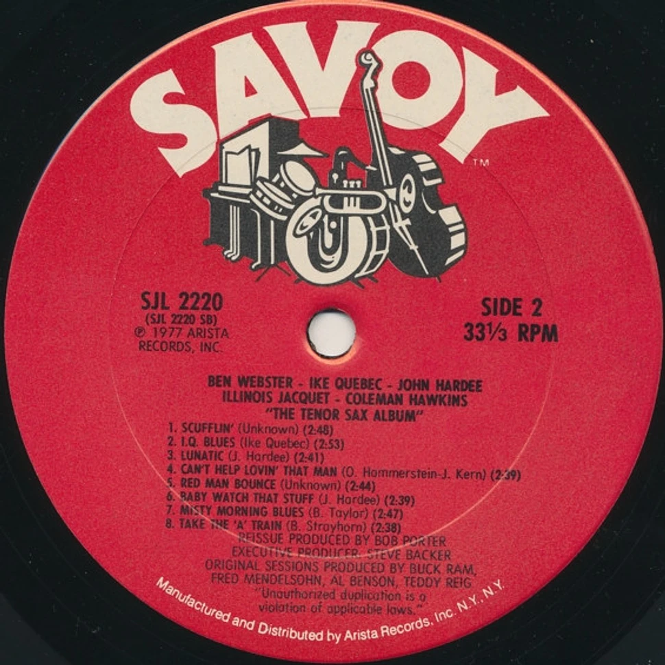 Coleman Hawkins, Ben Webster, Illinois Jacquet, Ike Quebec, John Hardee - The Tenor Sax Album