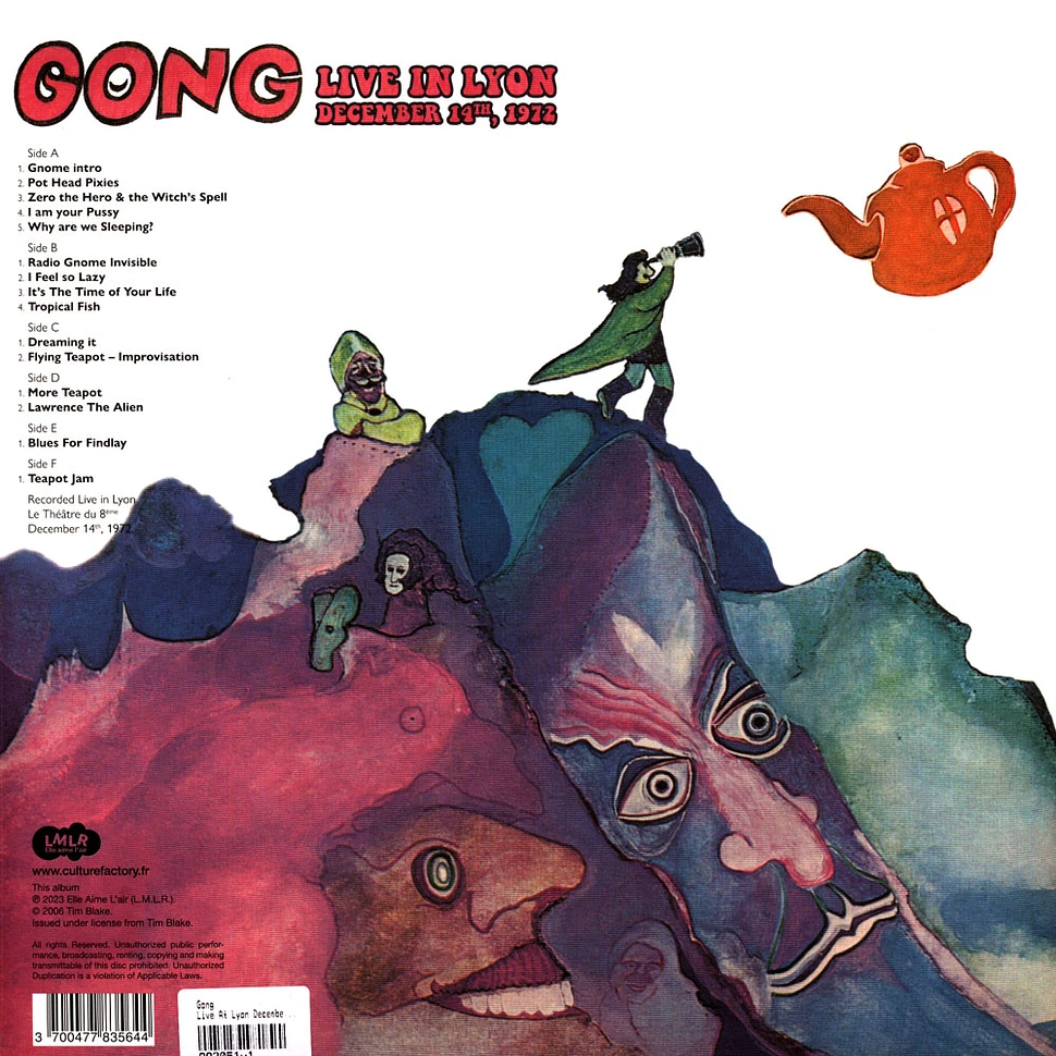 Gong - Live At Lyon December 14th, 1972 Record Store Day 2023 Blue, Green & Purple Vinyl Edition