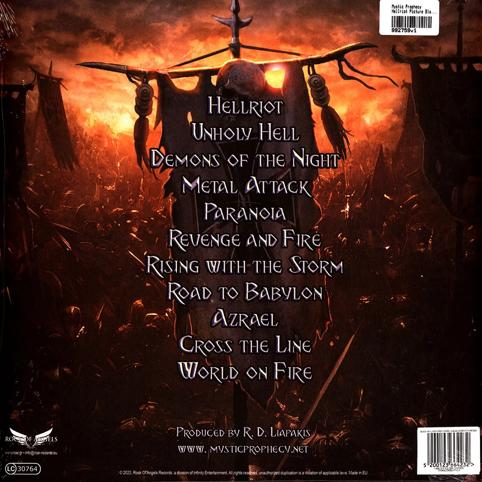 Mystic Prophecy - Hellriot Picture Black / Firey Cross Vinyl Edition