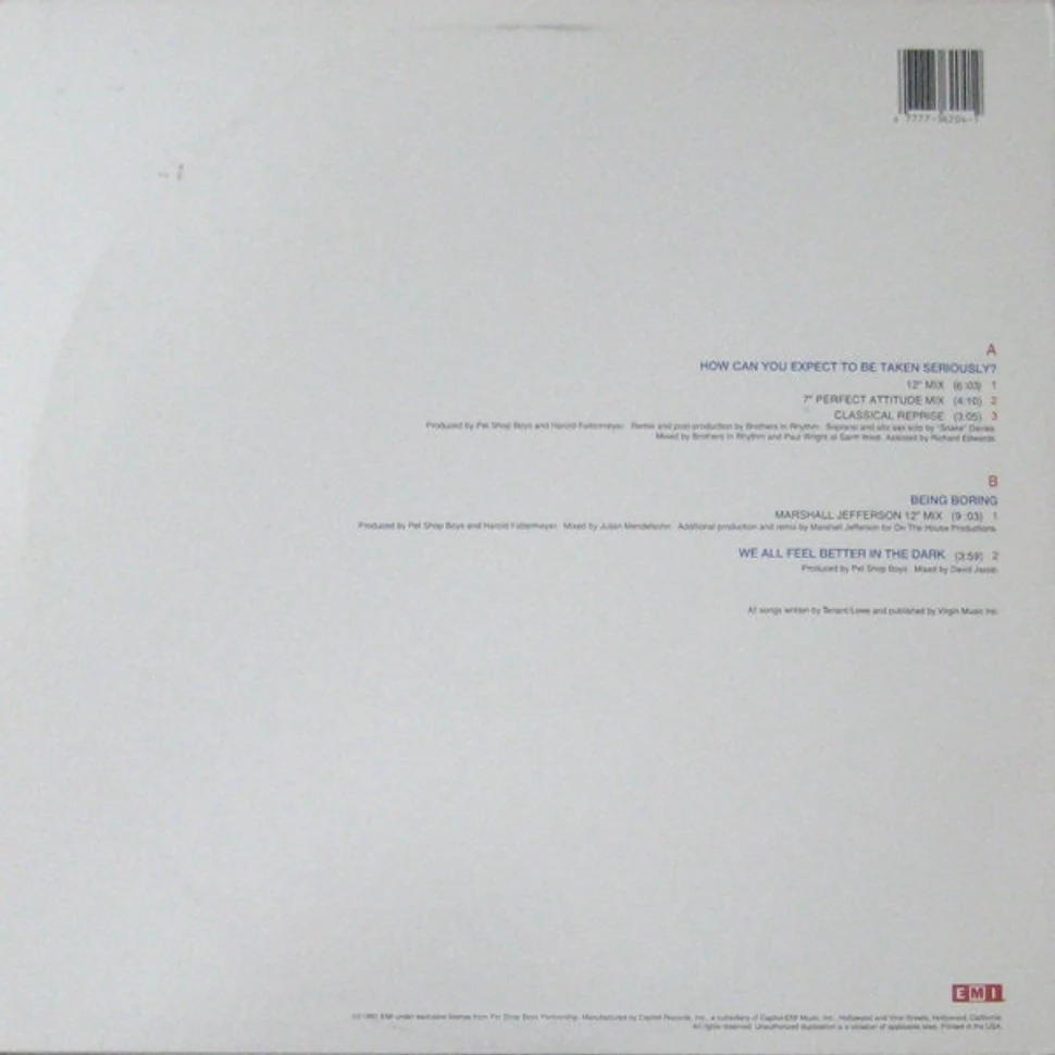 Pet Shop Boys - How Can You Expect To Be Taken Seriously? - Vinyl 12 ...