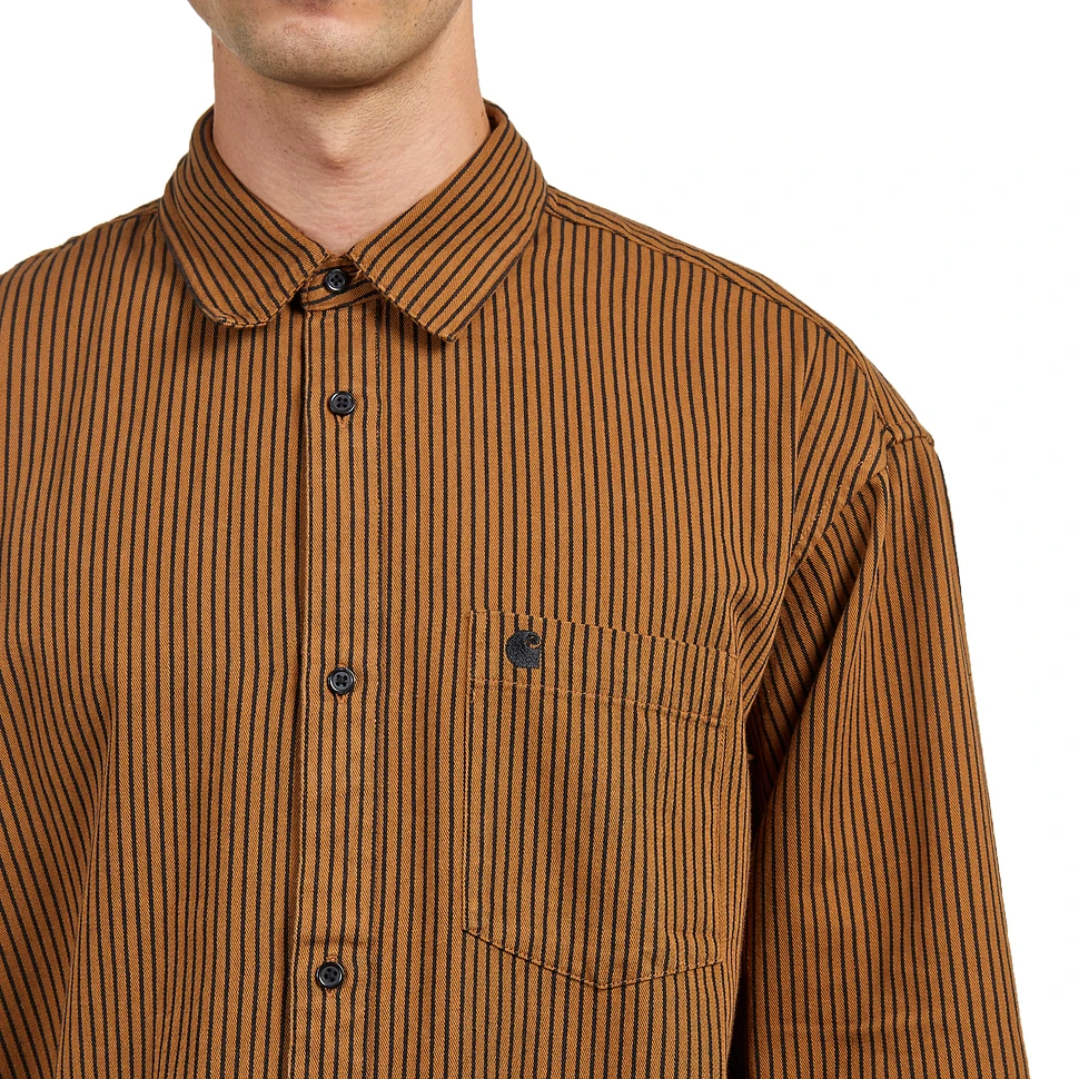 Carhartt WIP - L/S Kyle Shirt (Drake Stripe / Hamilton Brown