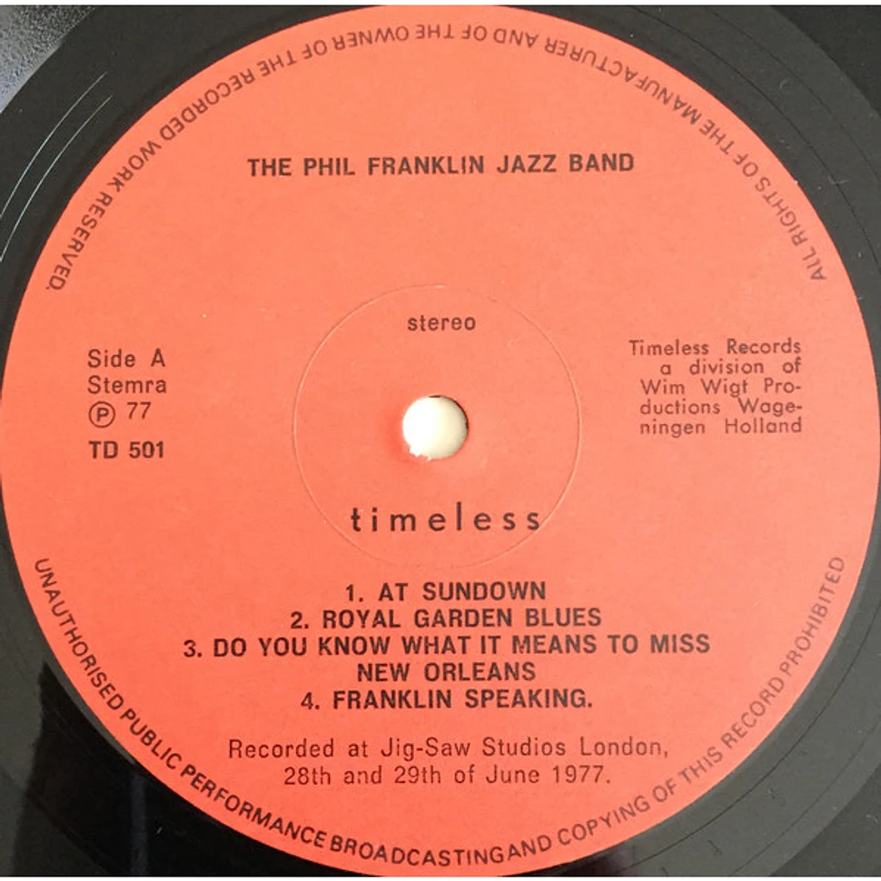 Phil Franklin Jazz Band - Phil Franklin Jazz Band
