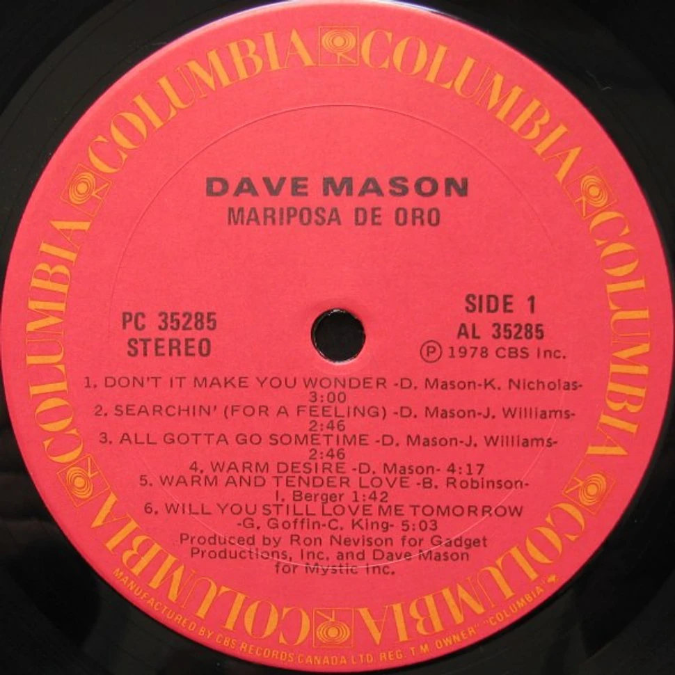 Dave Mason - Mariposa De Oro