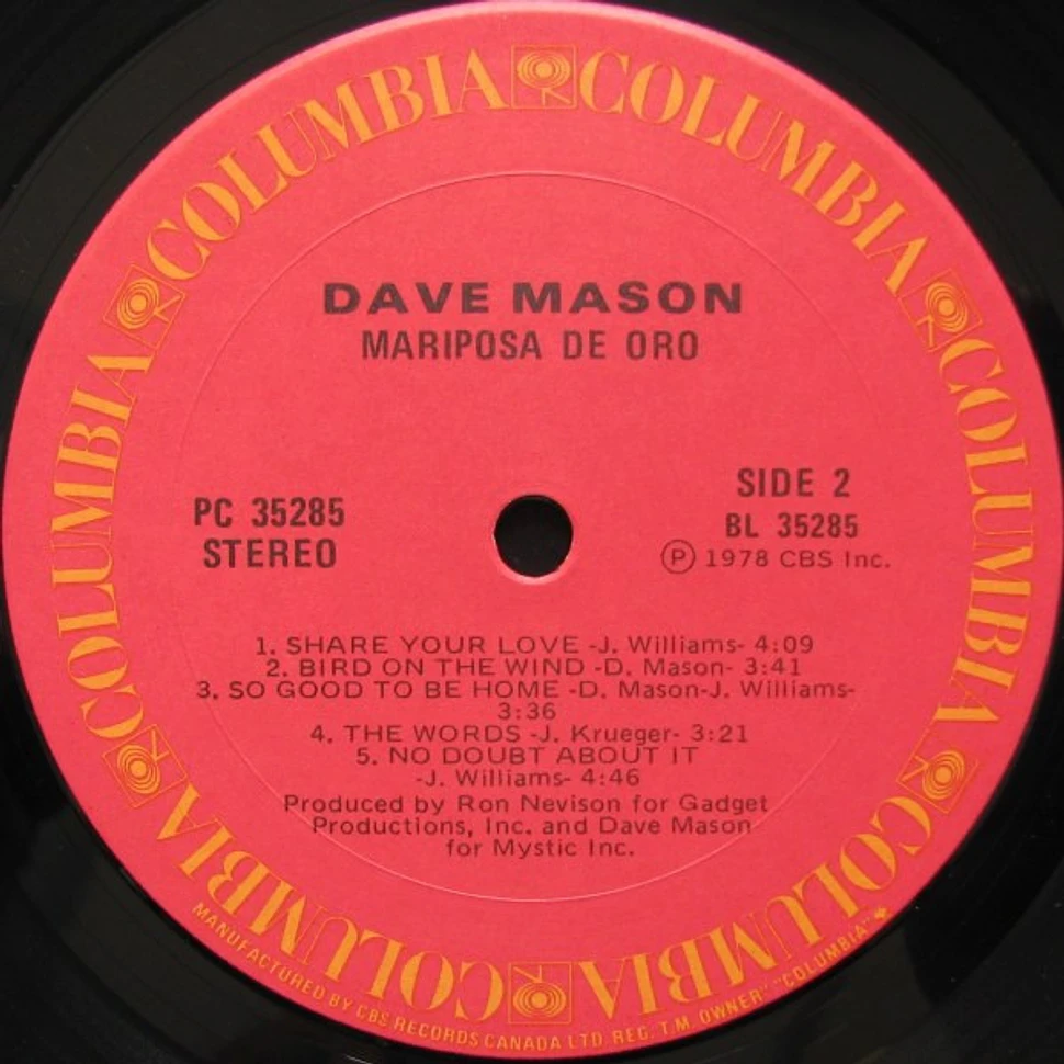 Dave Mason - Mariposa De Oro