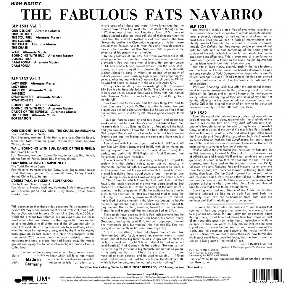 Fats Navarro - The Fabulous Fats Navarro, Vol.1