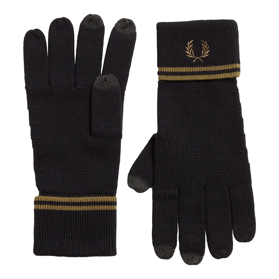 Gloves Tipped Fred - Grn) | Perry Wool Field (Black Merino Twin HHV /