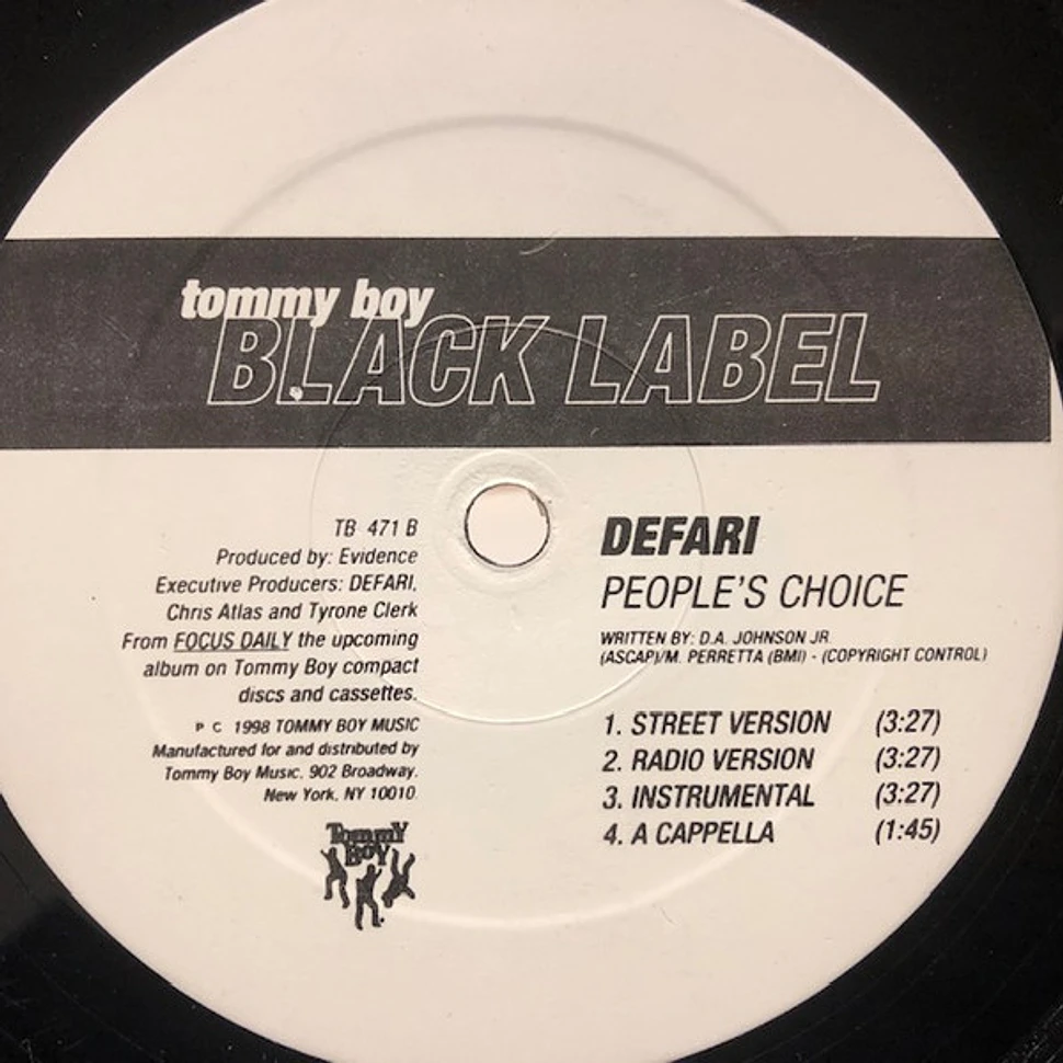 Defari - Never Lose Touch / People's Choice