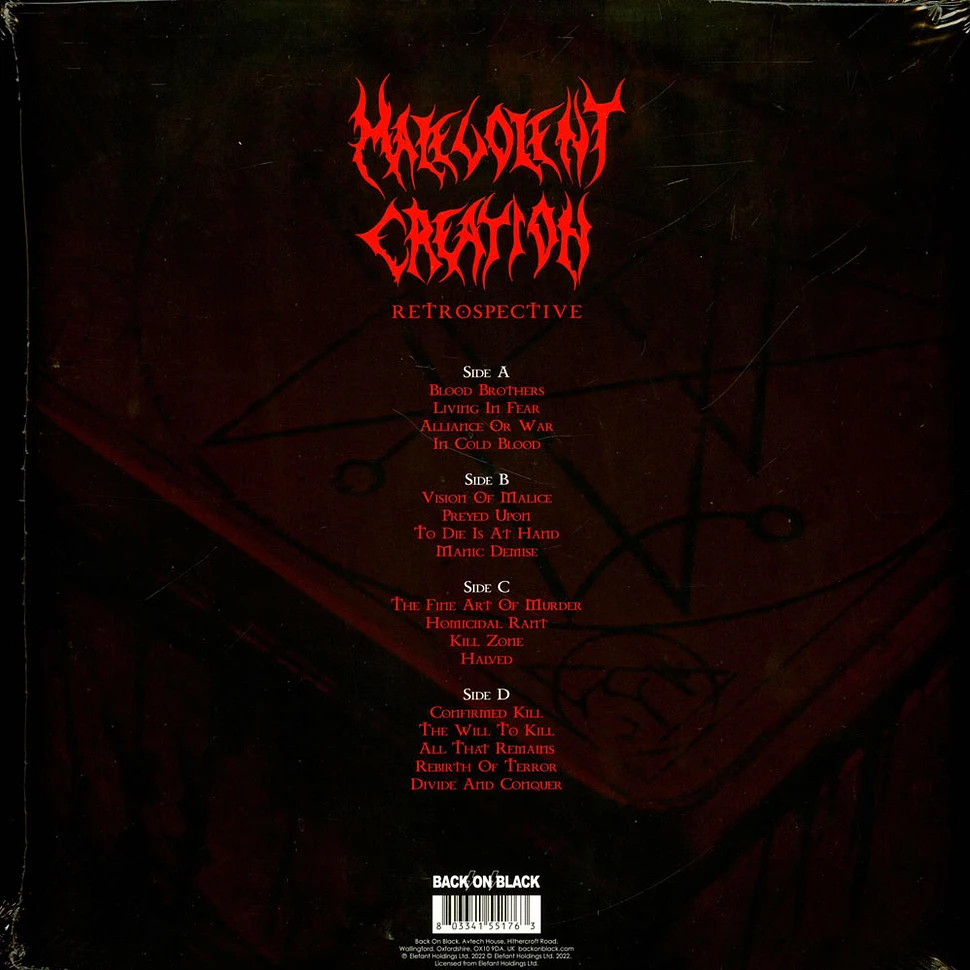 Malevolent Creation - Retrospective Red Splatter Vinyl Edition