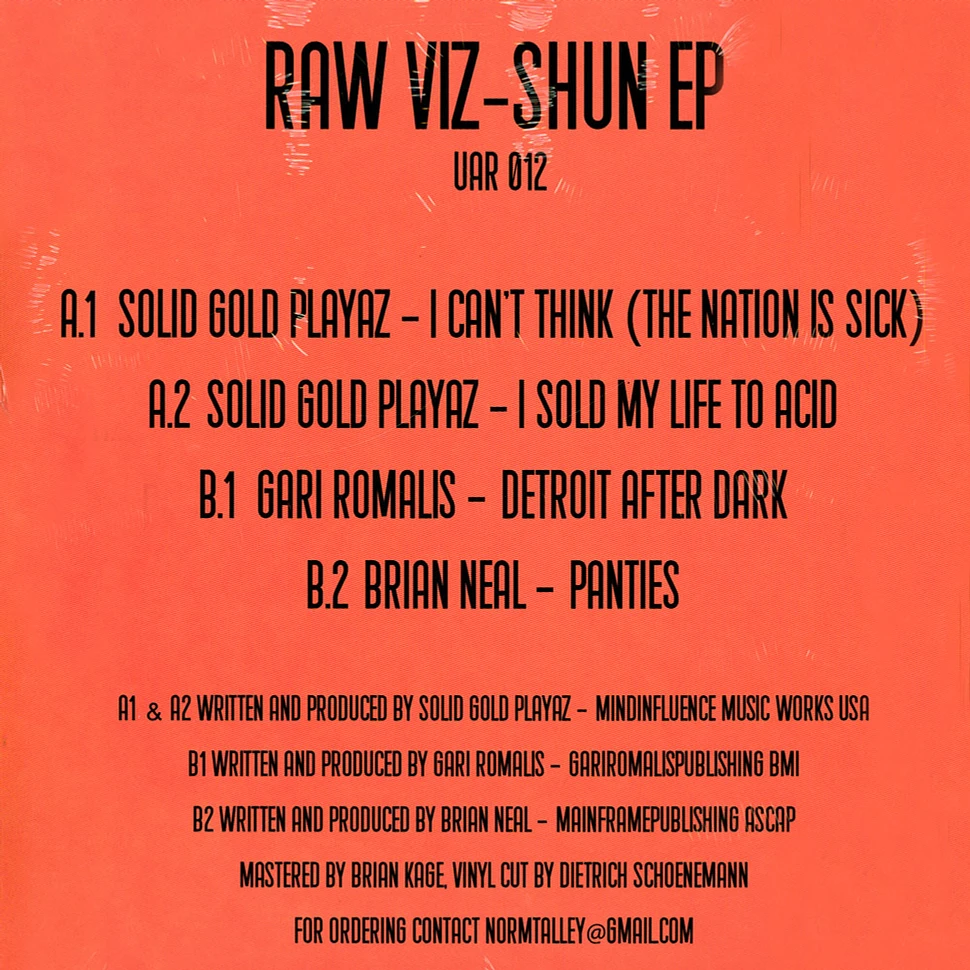 Solid Gold Playaz - Raw Viz Shun EP