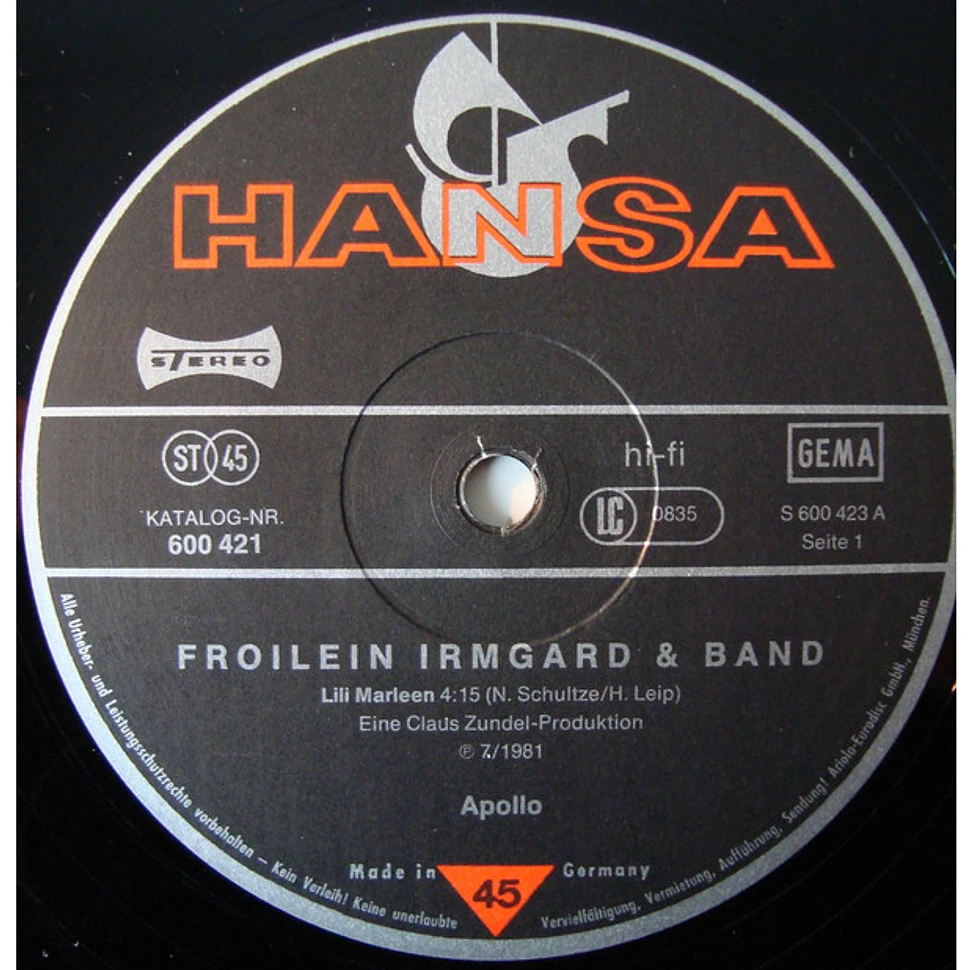 Froilein Irmgard & Band - Lili Marleen