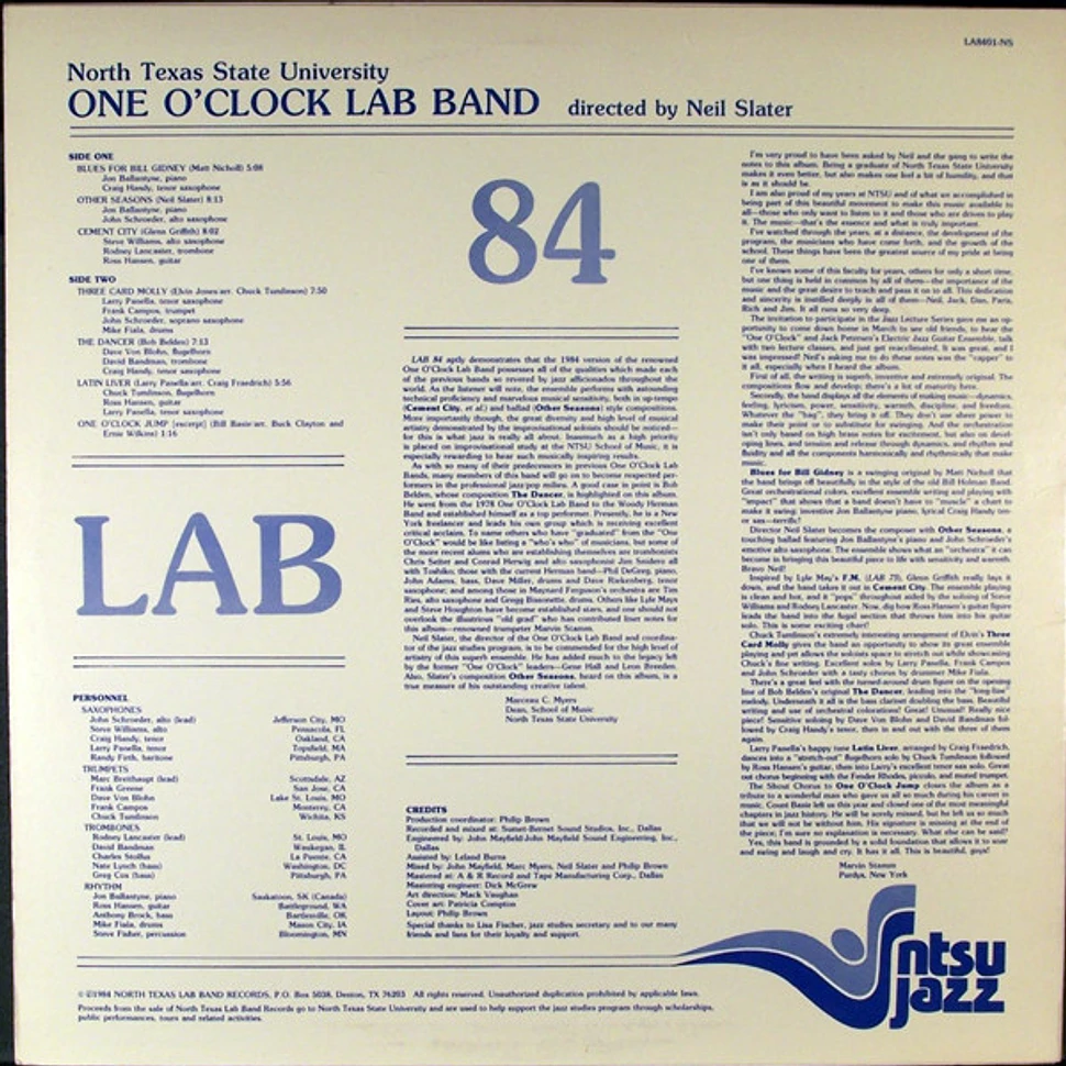1:00 O'Clock Lab Band Directed By Neil Slater - Lab 84