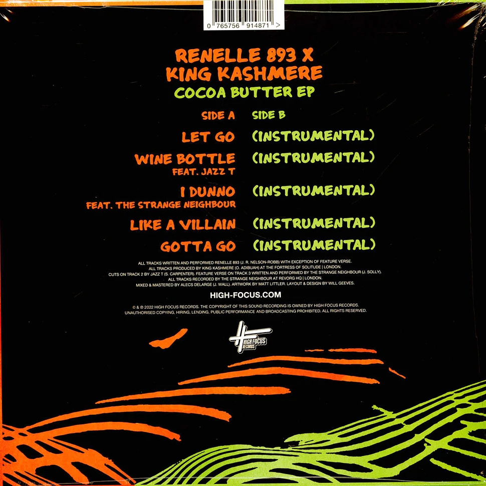 Renelle 893 & King Kashmere - Cocoa Butter Green/Orange Vinyl Edition