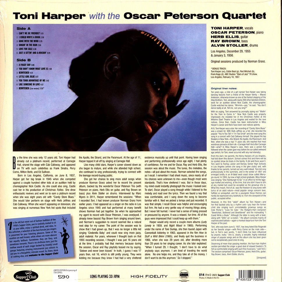Toni Harper With The Oscar Peterson Quartet - Toni