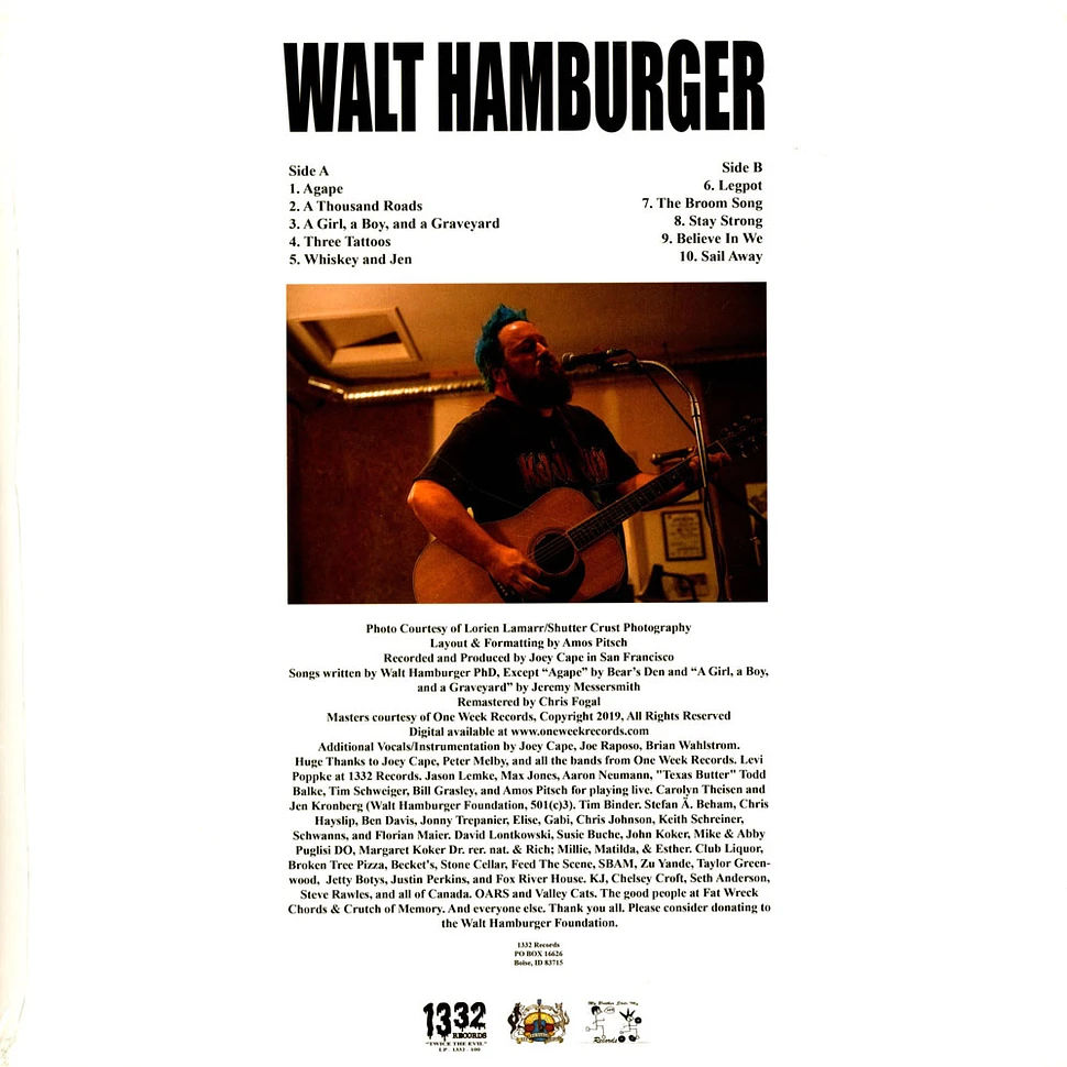 Walt Hamburger - One Week Record #1 Black Vinyl Edition