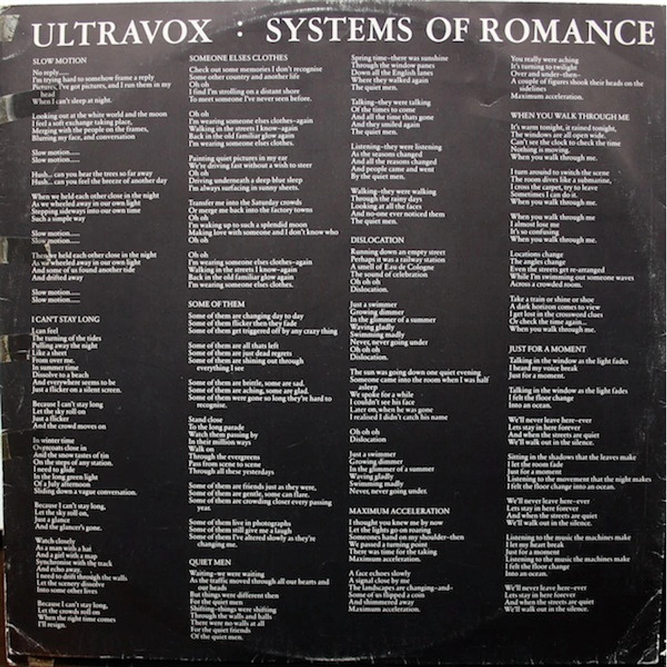 Ultravox - Systems Of Romance