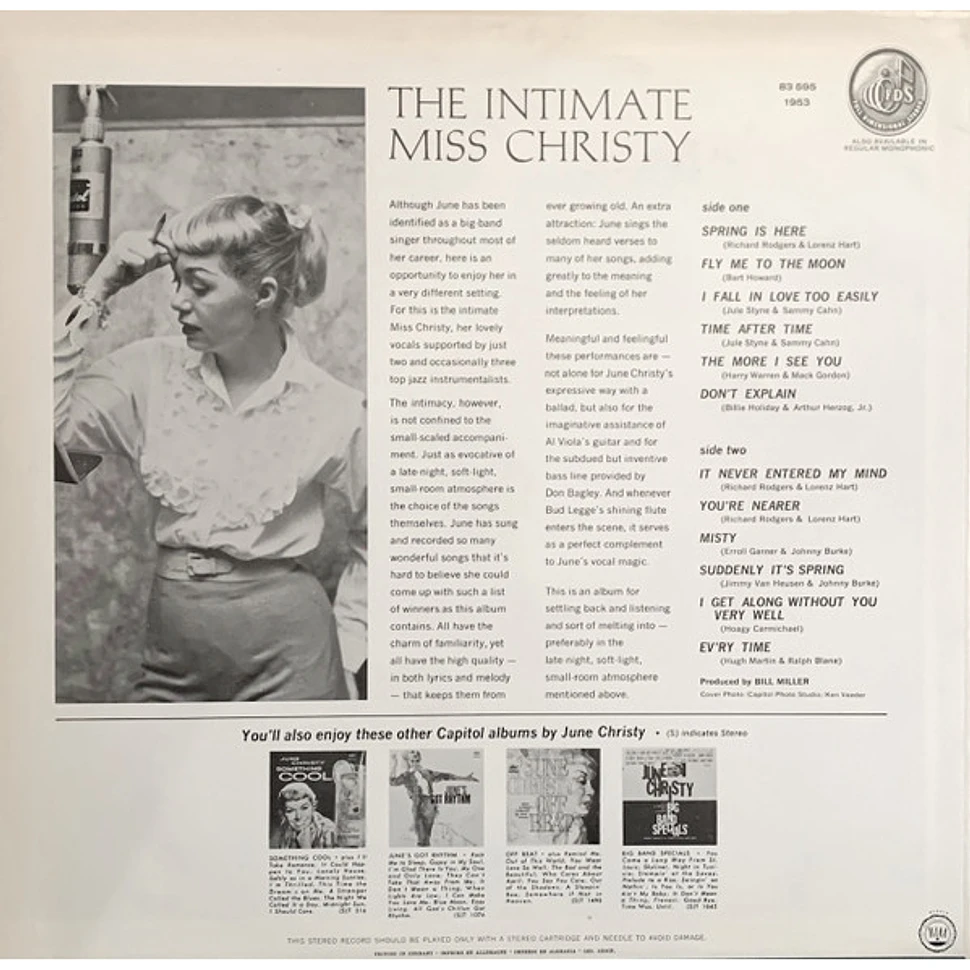 June Christy - The Intimate Miss Christy