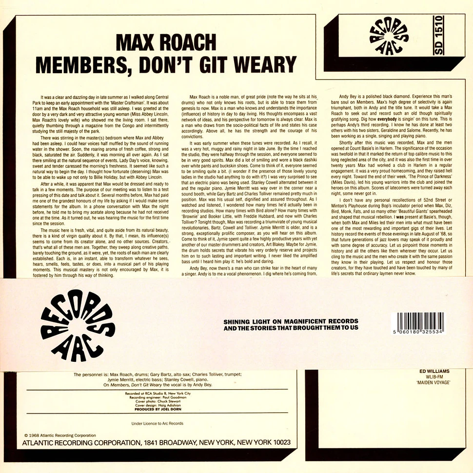 Max Roach - Members, Don't Git Weary - Vinyl LP - 1968 - UK