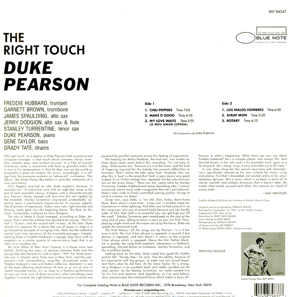 Duke Pearson - The Right Touch Tone Poet Vinyl Edition