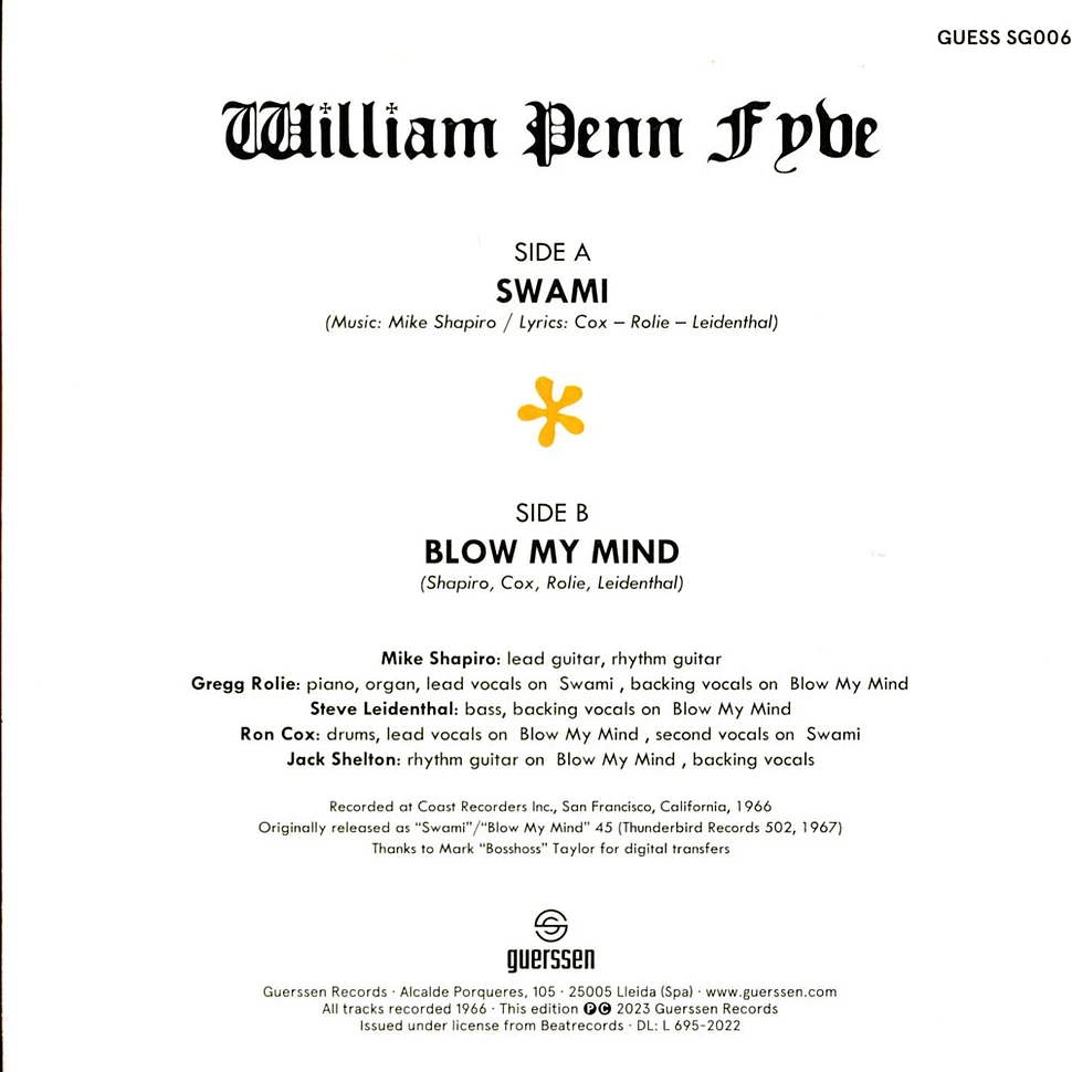 William Penn Fyve - Swami / Blow My Mind