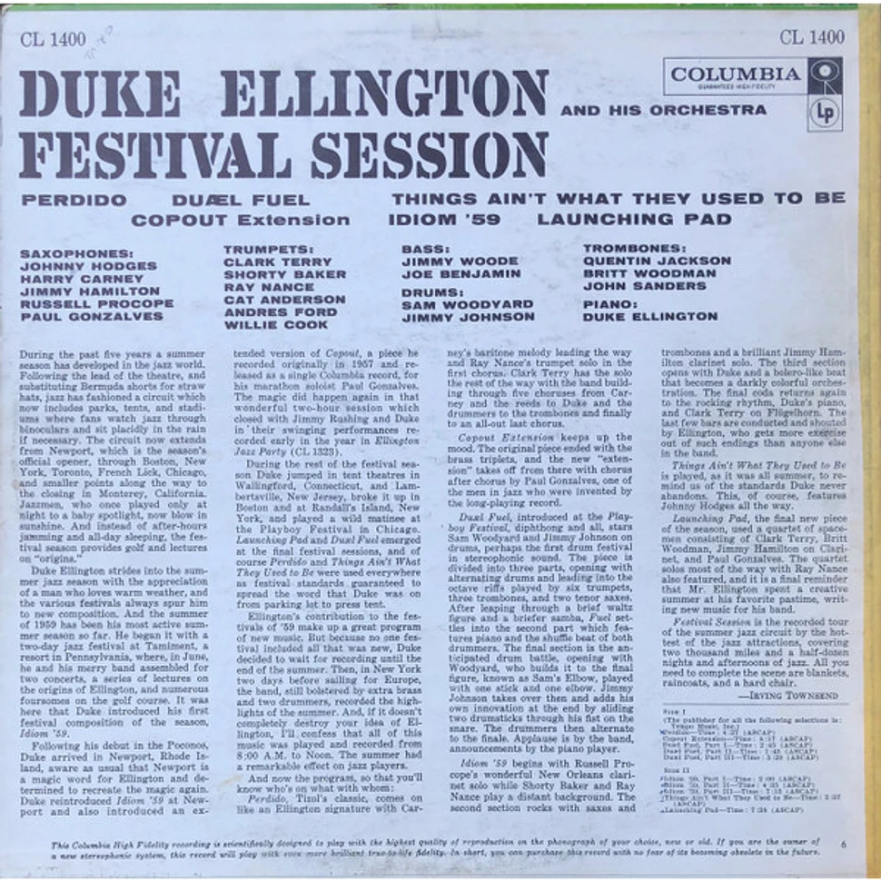 Duke Ellington And His Orchestra - Festival Session