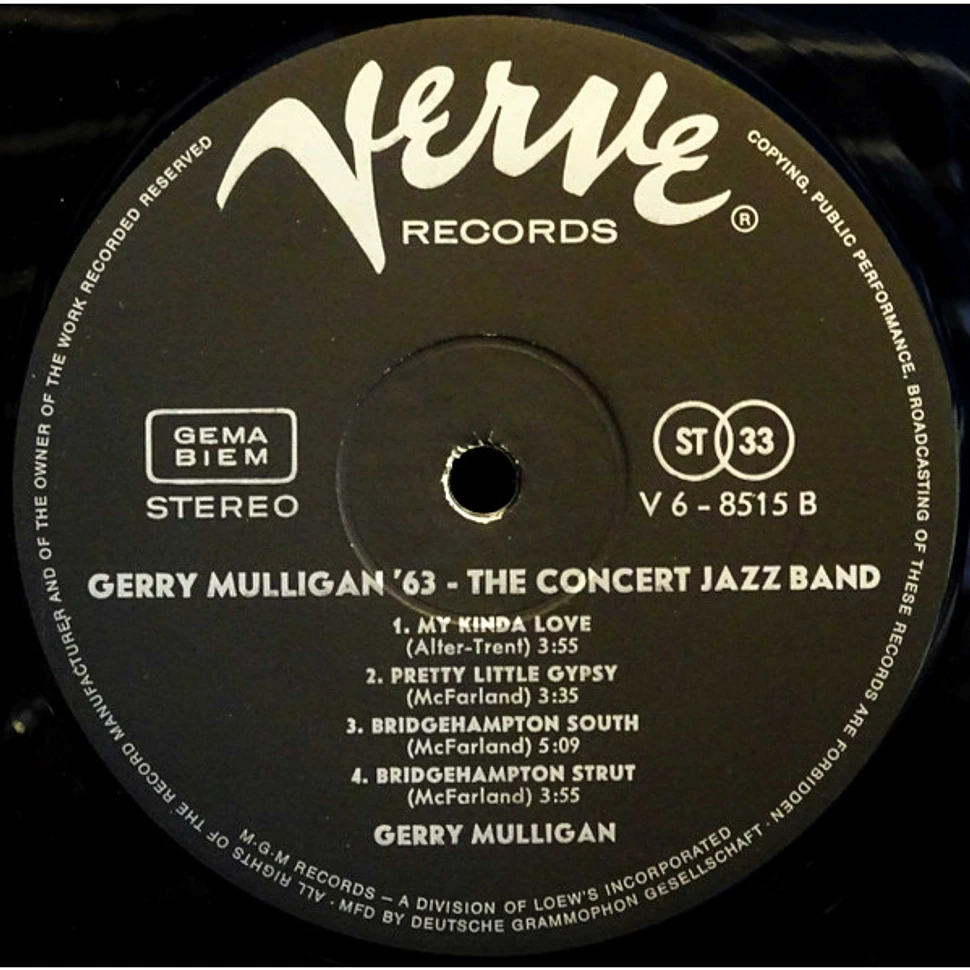 Gerry Mulligan & The Concert Jazz Band - Gerry Mulligan '63