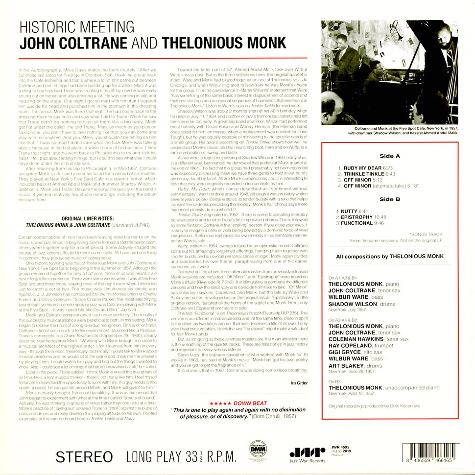 Thelonious Monk & John Coltrane - Historic Meeting John Coltrane