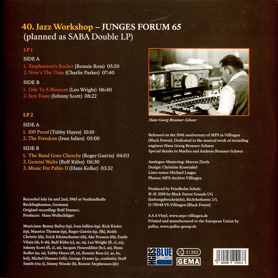 Rolf Kühn, Hans Koller, Leo Wright & More - Junges Forum 65 - Unreleased Tracks From The Mps-Studio