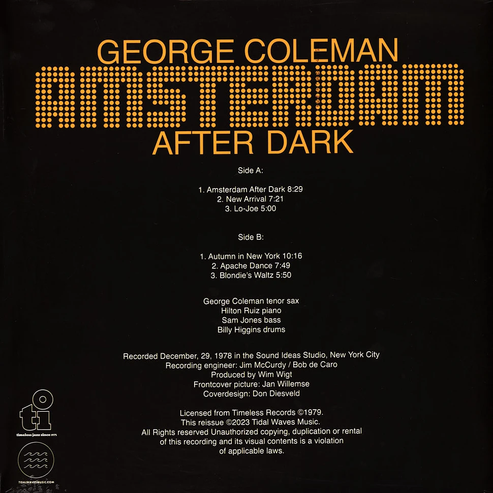 George Coleman - Amsterdam After Dark Clear Vinyl Edition