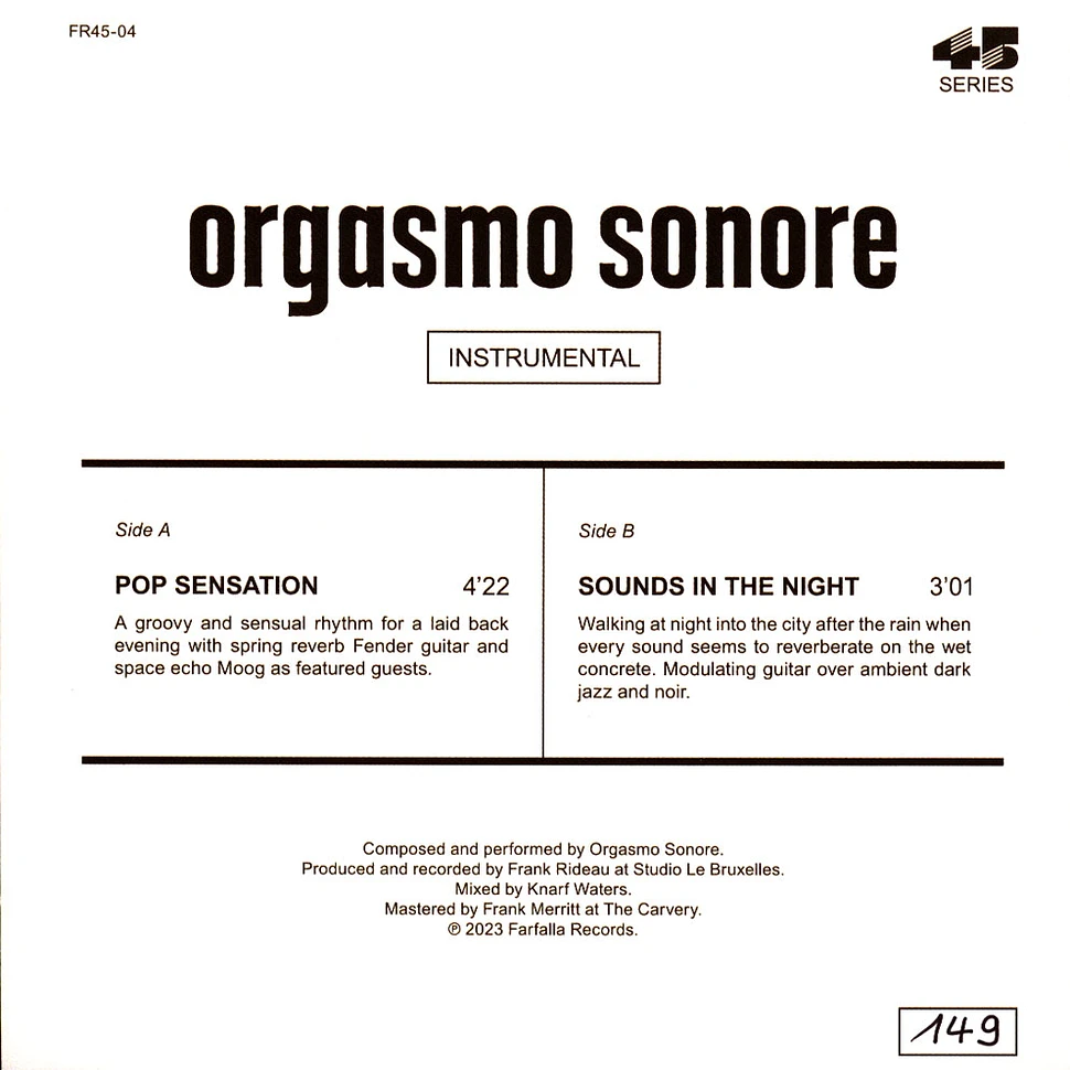 Orgasmo Sonore - Pop Sensation / Sounds In The Night