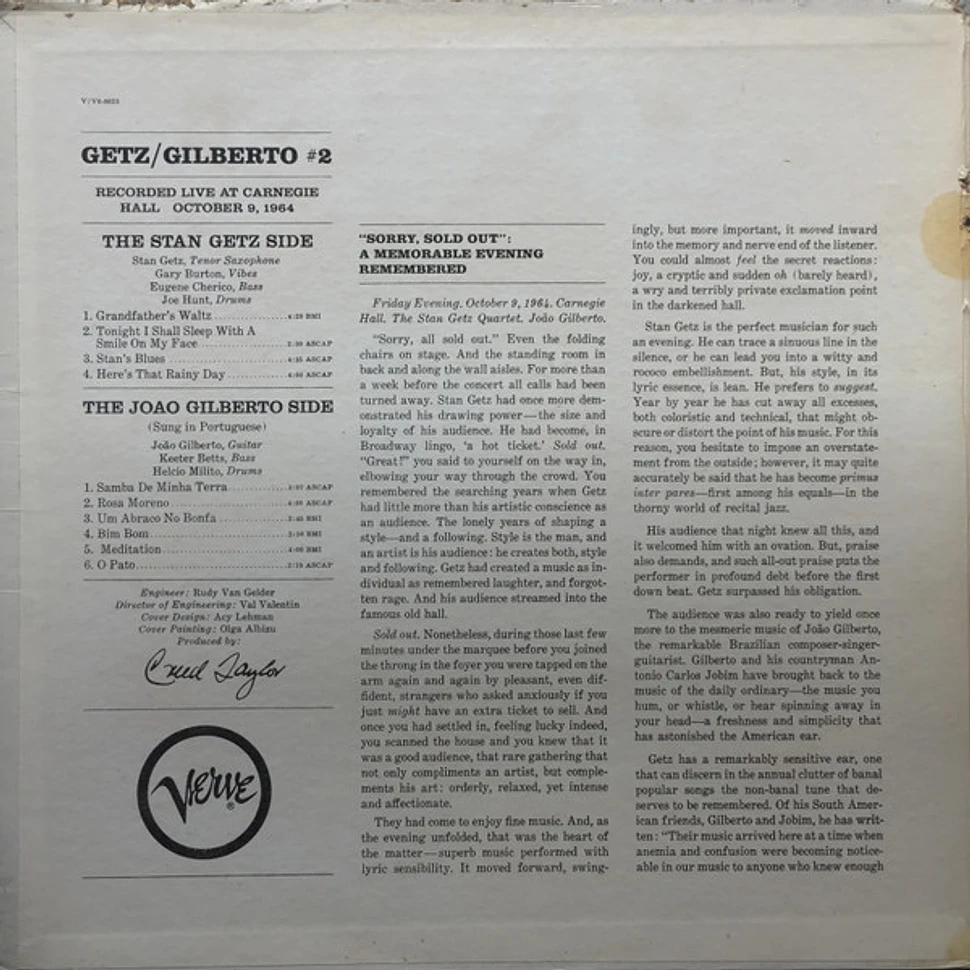 Stan Getz – João Gilberto - Getz / Gilberto #2 (Recorded Live At Carnegie Hall)