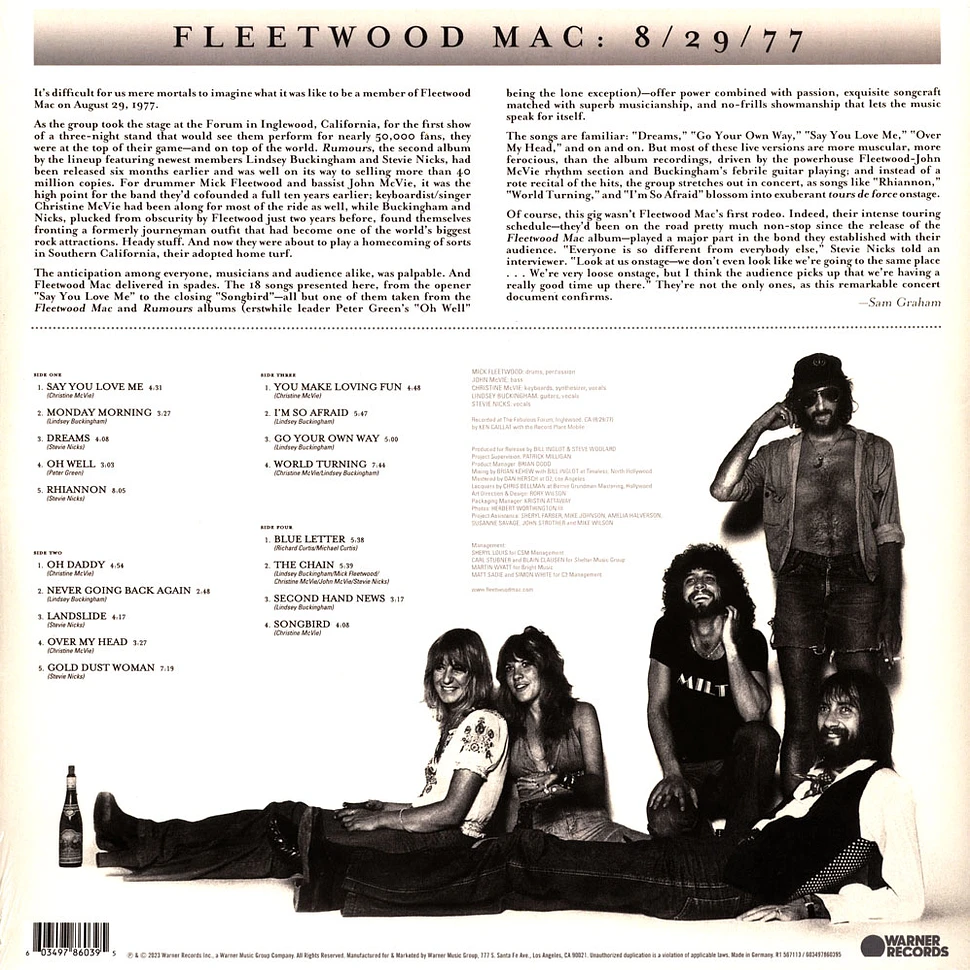 Fleetwood Mac - Rumours Live Black Vinyl Edition
