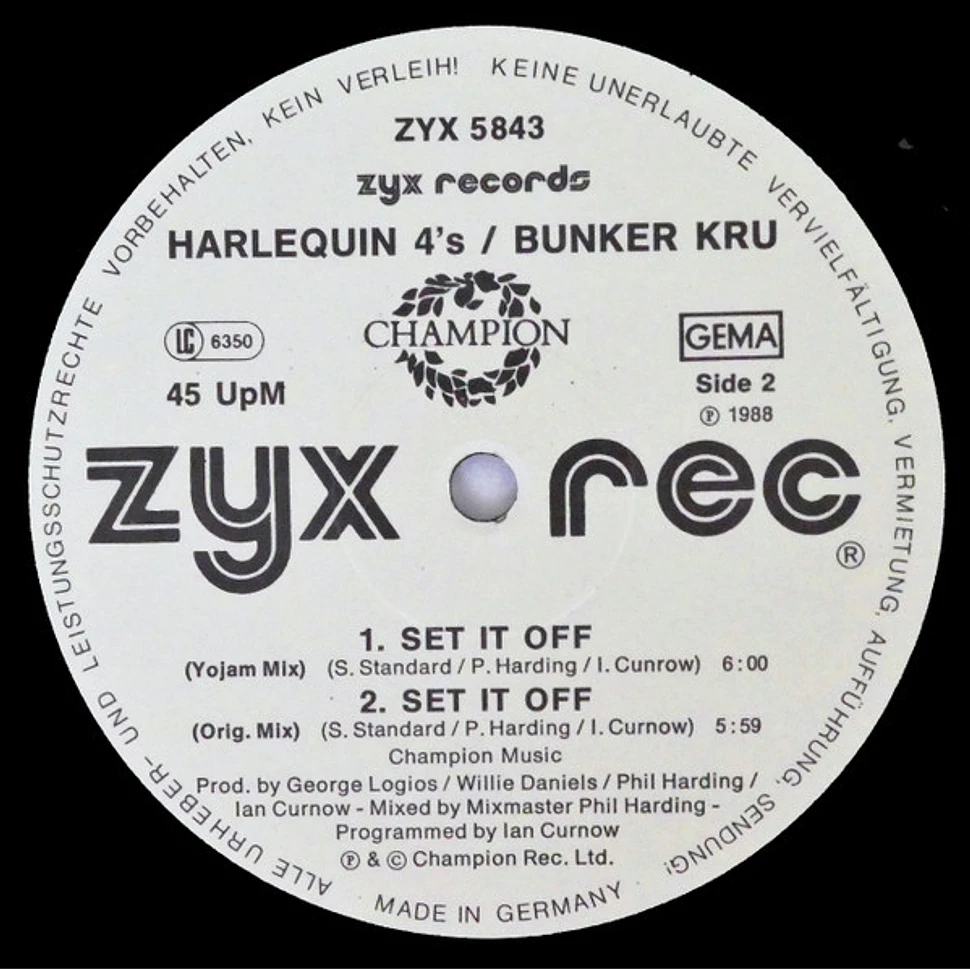 Harlequin Four's / Bunker Kru - Set It Off (Bunker '88 Mix)