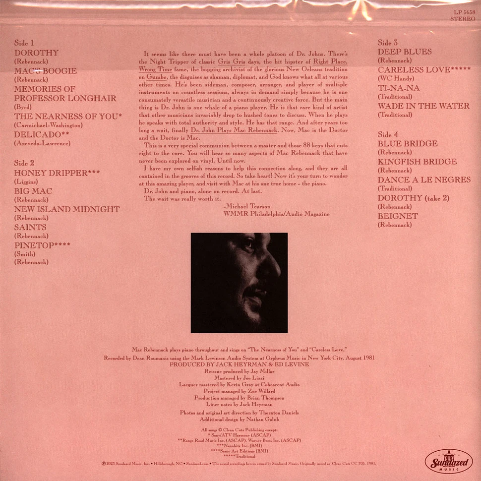 Dr. John - Plays Mac Rebennack - Vinyl 2LP - 2023 - EU