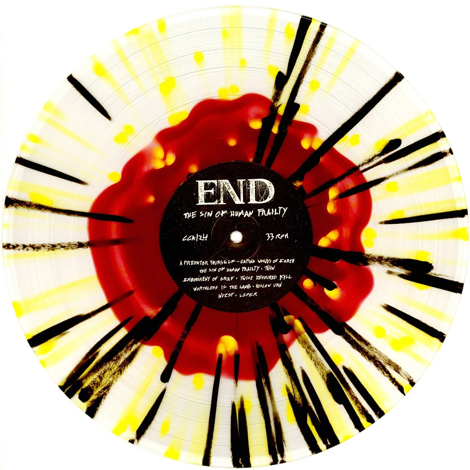 End - The Sin Of Human Frailty Oxblood In Clear With Splatter Vinyl Edition