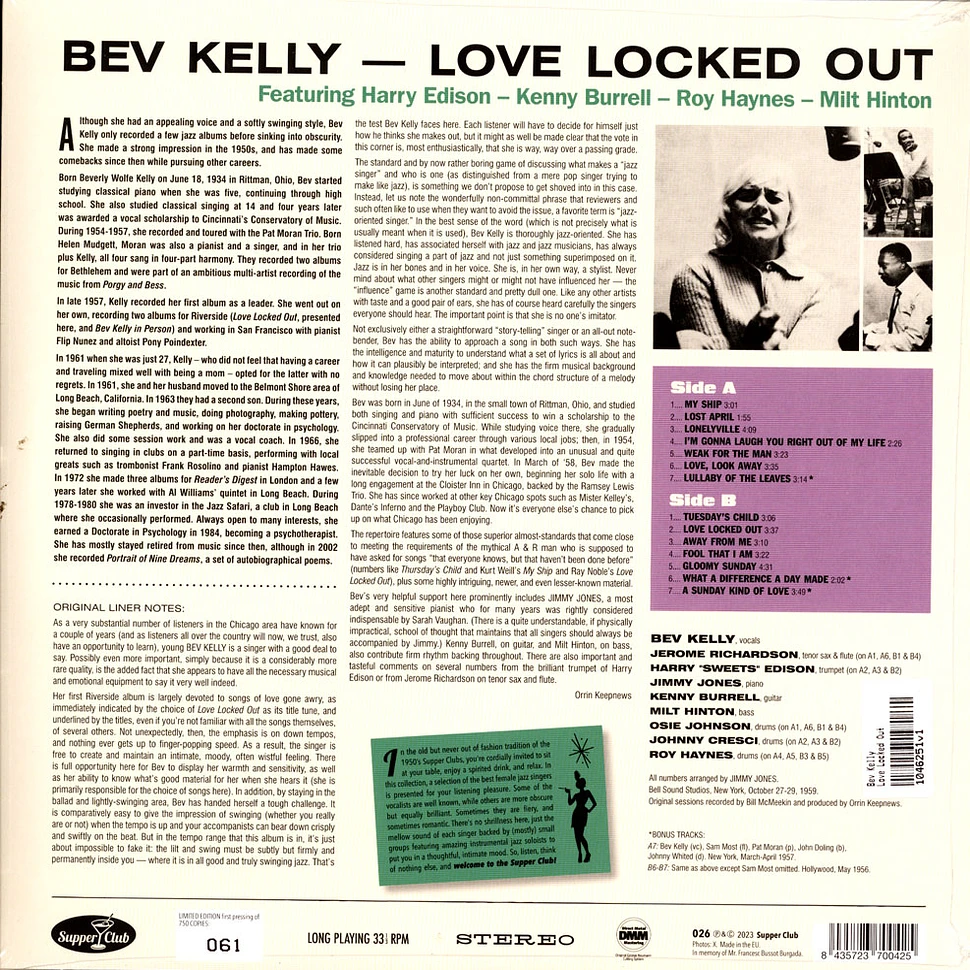 Bev Kelly - Love Locked Out