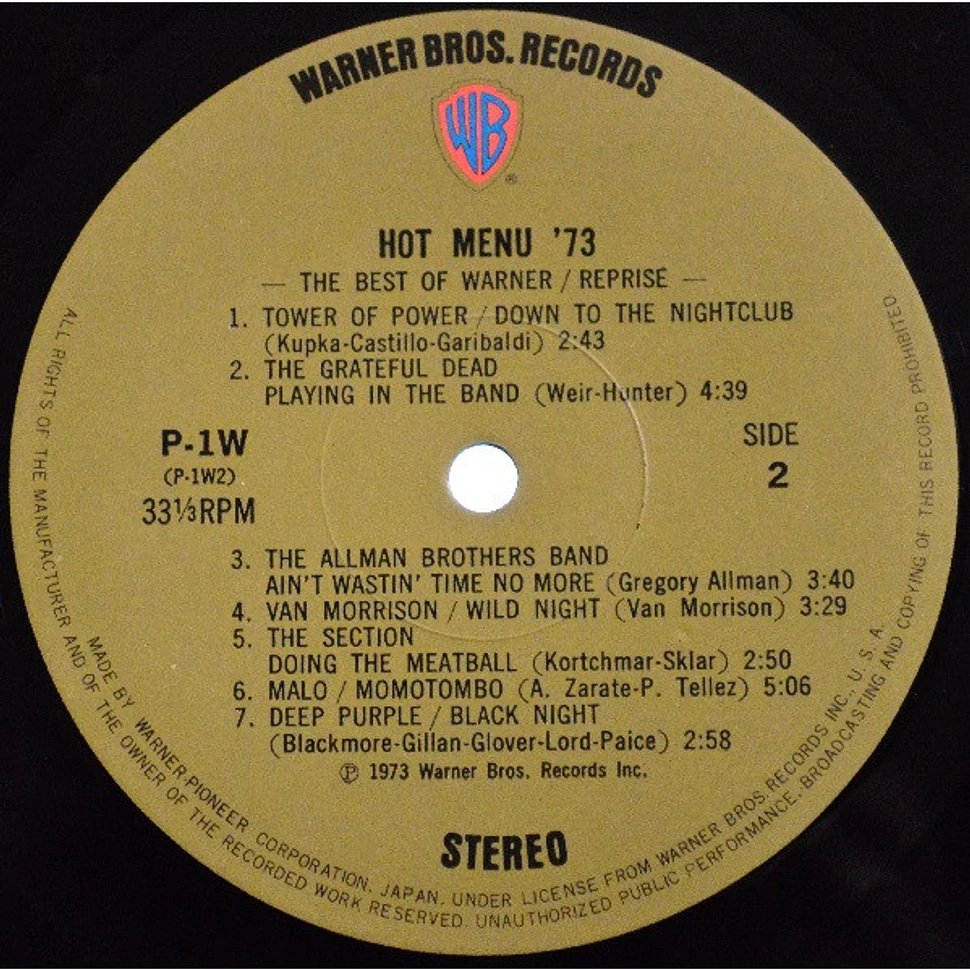 V.A. - Hot Menu '73 -The Best Of Warner/Reprise/Atlantic-