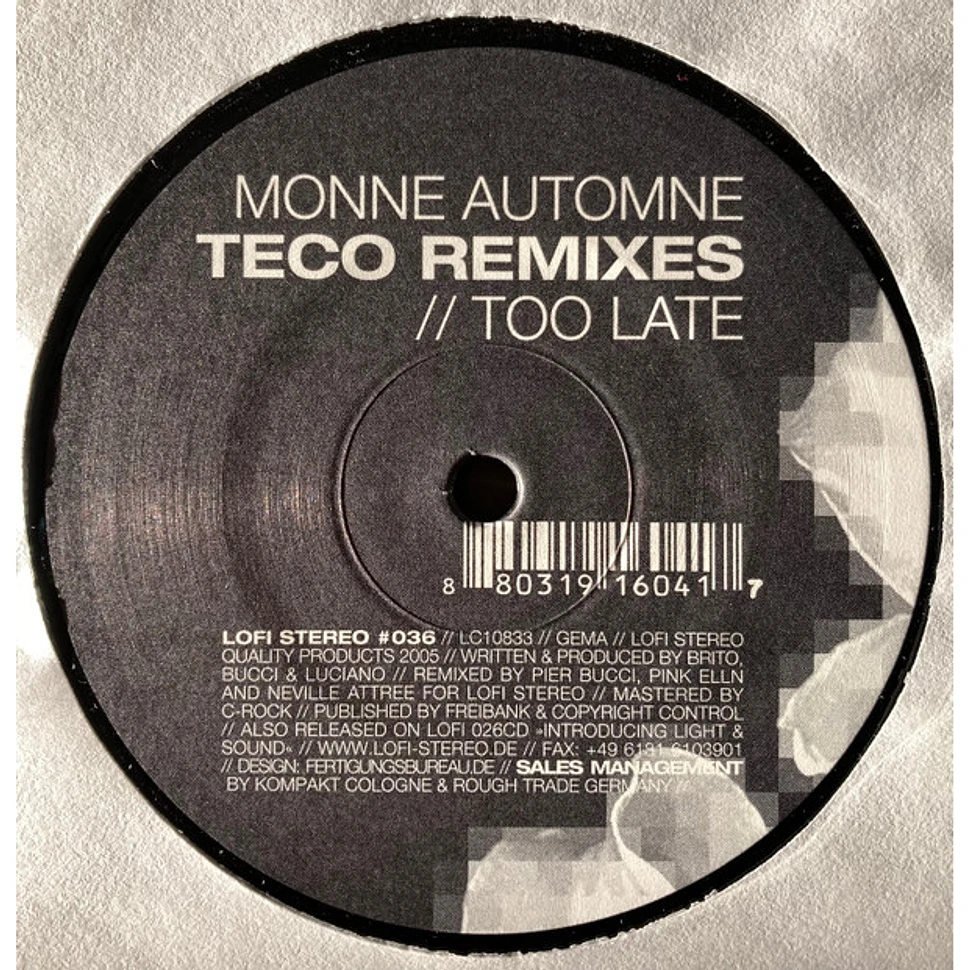 Monne Automne - Teco Remixes / Too Late
