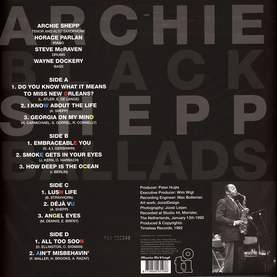 Archie Shepp - Black Ballads Blue Vinyl Edition