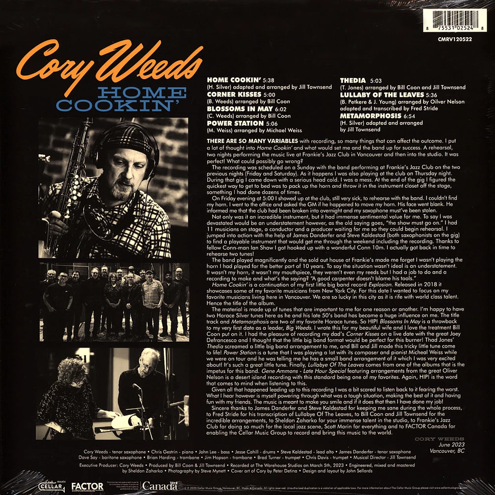 Cory Weeds - Home Cookin'