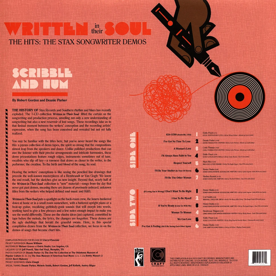 V.A. - Written In Their Soul The Hits: The Stax Songwriter Demos Black Friday Record Store Day 2023 Orange Crush Vinyl Edition
