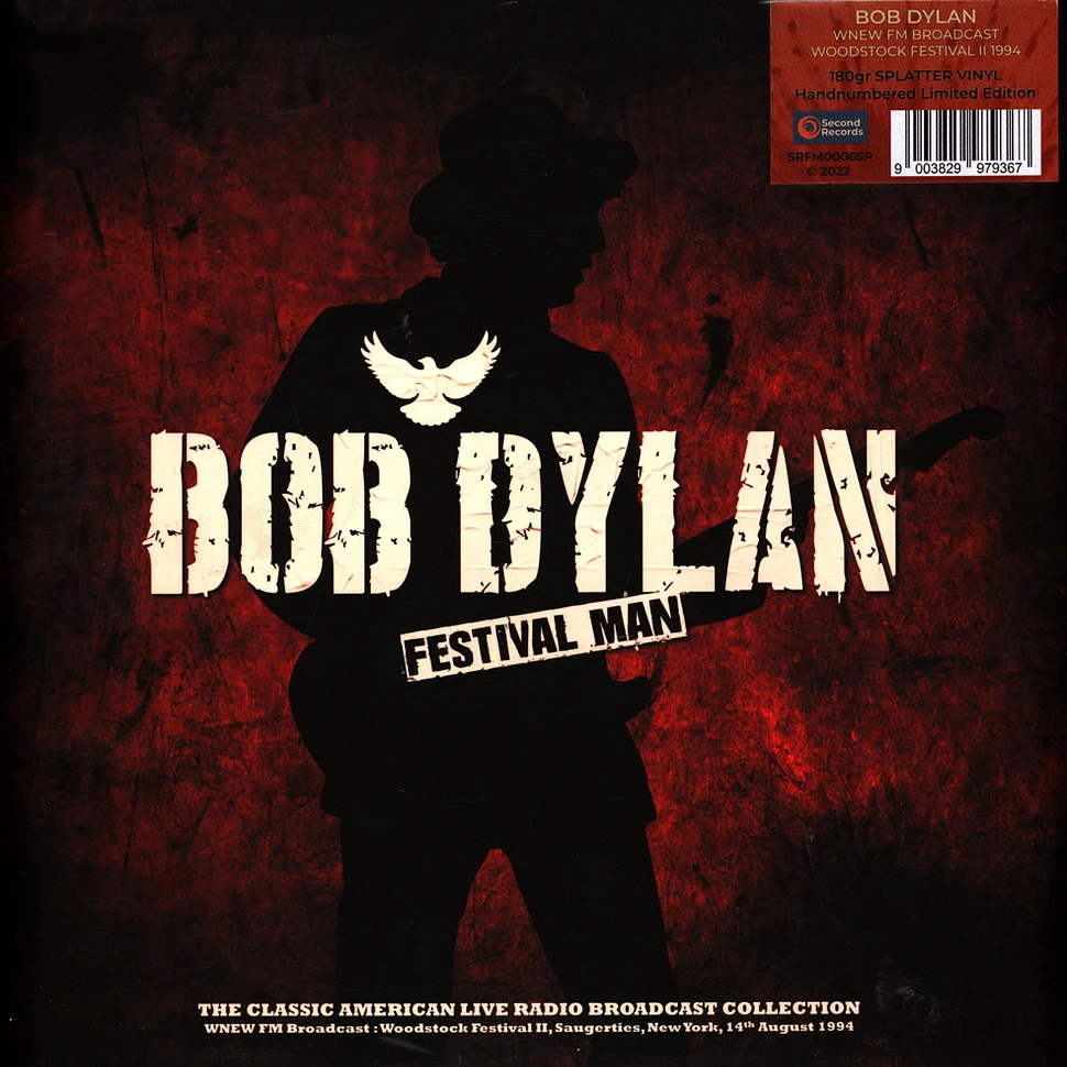 Bob Dylan - Wnew Fm Broadcast Woodstock Festival Ii Suagerties Ny 14th August 1994 Red / White Splatter Vinyl Edition