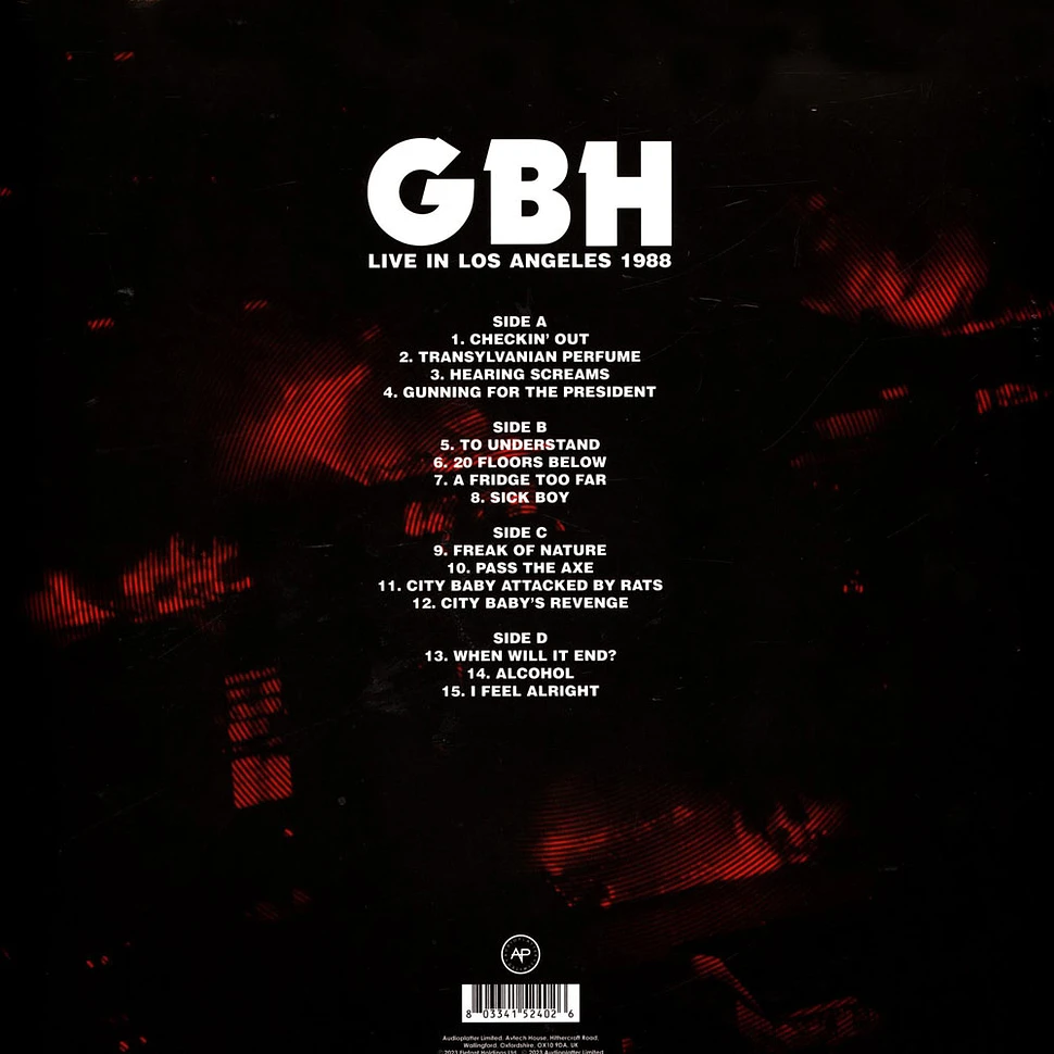 G.B.H. - Live In Los Angeles 1988 Red Vinyl Edition