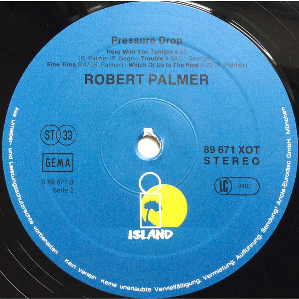 Robert Palmer - Pressure Drop